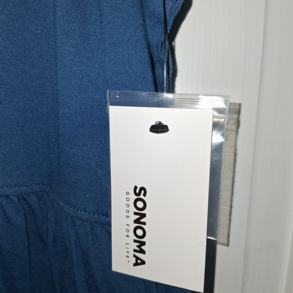 Sonoma Women's Blue Sleeveless Button Tank - Picture 2 of 5